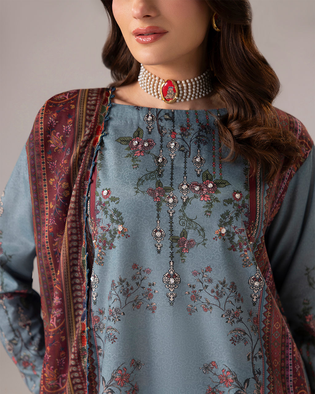 Coeur- Stitched Printed 3 Piece