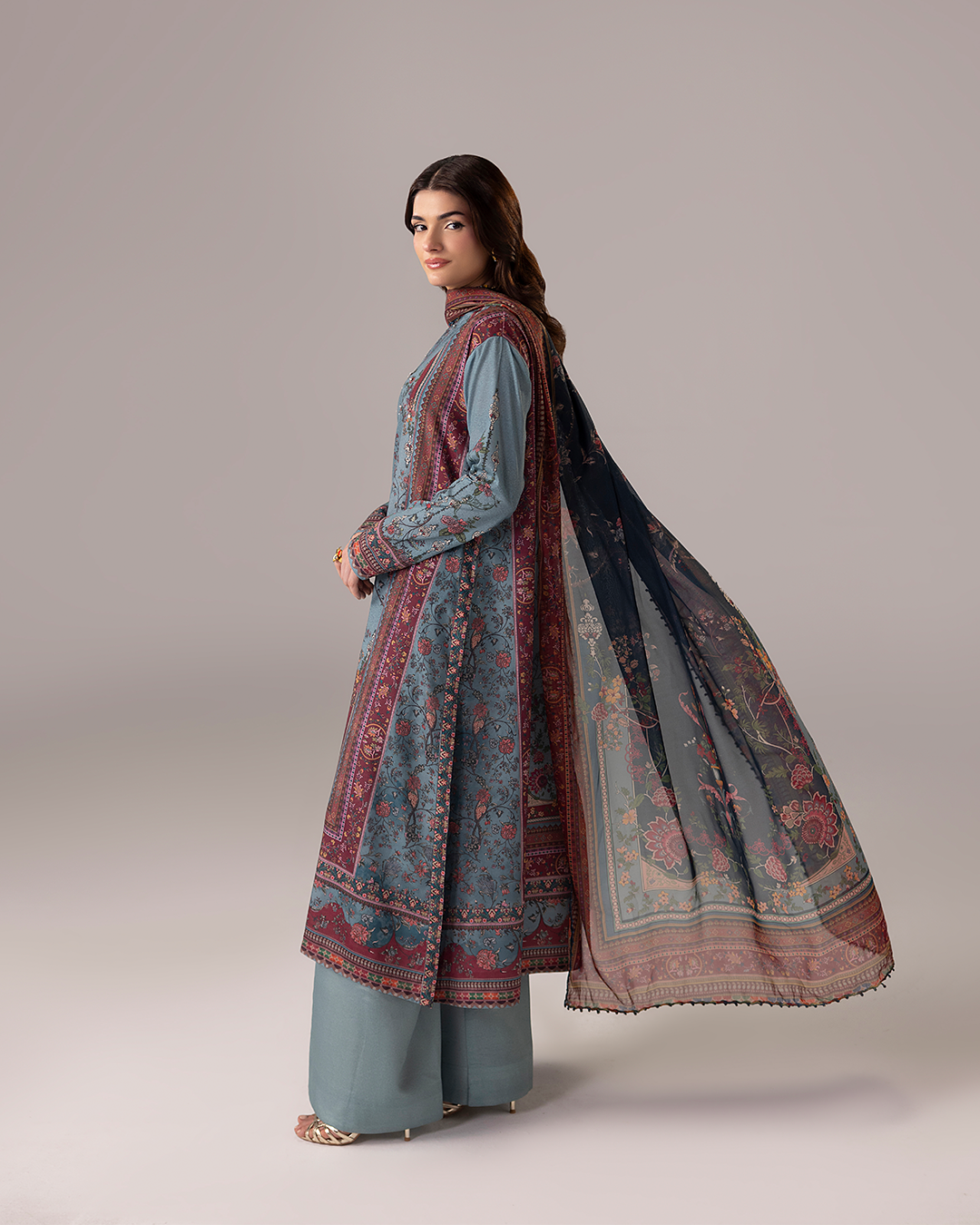 Coeur- Stitched Printed 3 Piece