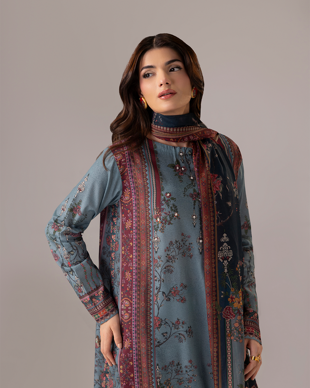 Coeur- Stitched Printed 3 Piece
