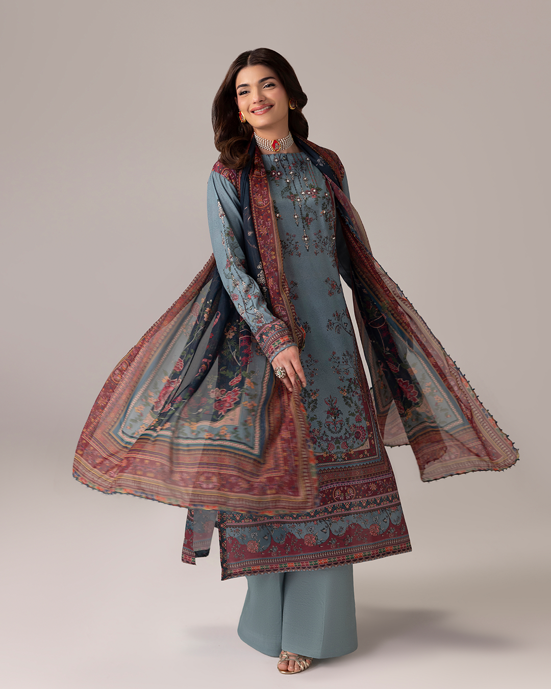 Coeur- Stitched Printed 3 Piece